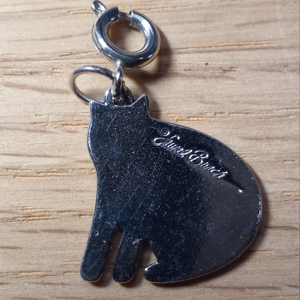 Vintage Silver Tone Laurel Burch Cat Charm Pendant - Picture 8 of 8